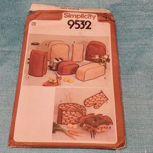 Simplicity 9532 Vintage Pattern Kitchen Appliance Covers Retro